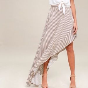 Lulus asymmetrical midi skirt NWT